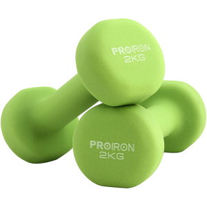 PROIRON Neoprene Coated 2kg Dumbbells