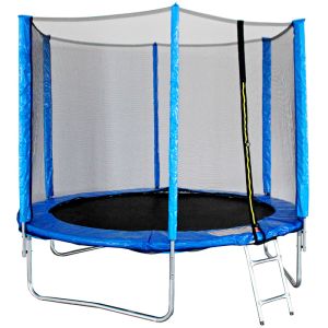 Neo 6ft Trampoline with Enclosure Free Shoe Tidy & Ladder – Blue