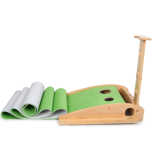 Hillman PGM Natural Wood 3m Golf Putting Trainer with Auto Ball Return